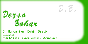 dezso bohar business card